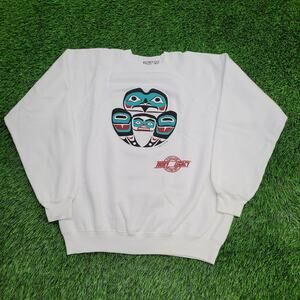 Vintage 80s Native-American Art Sweatshirt Women XL 22x23 USA